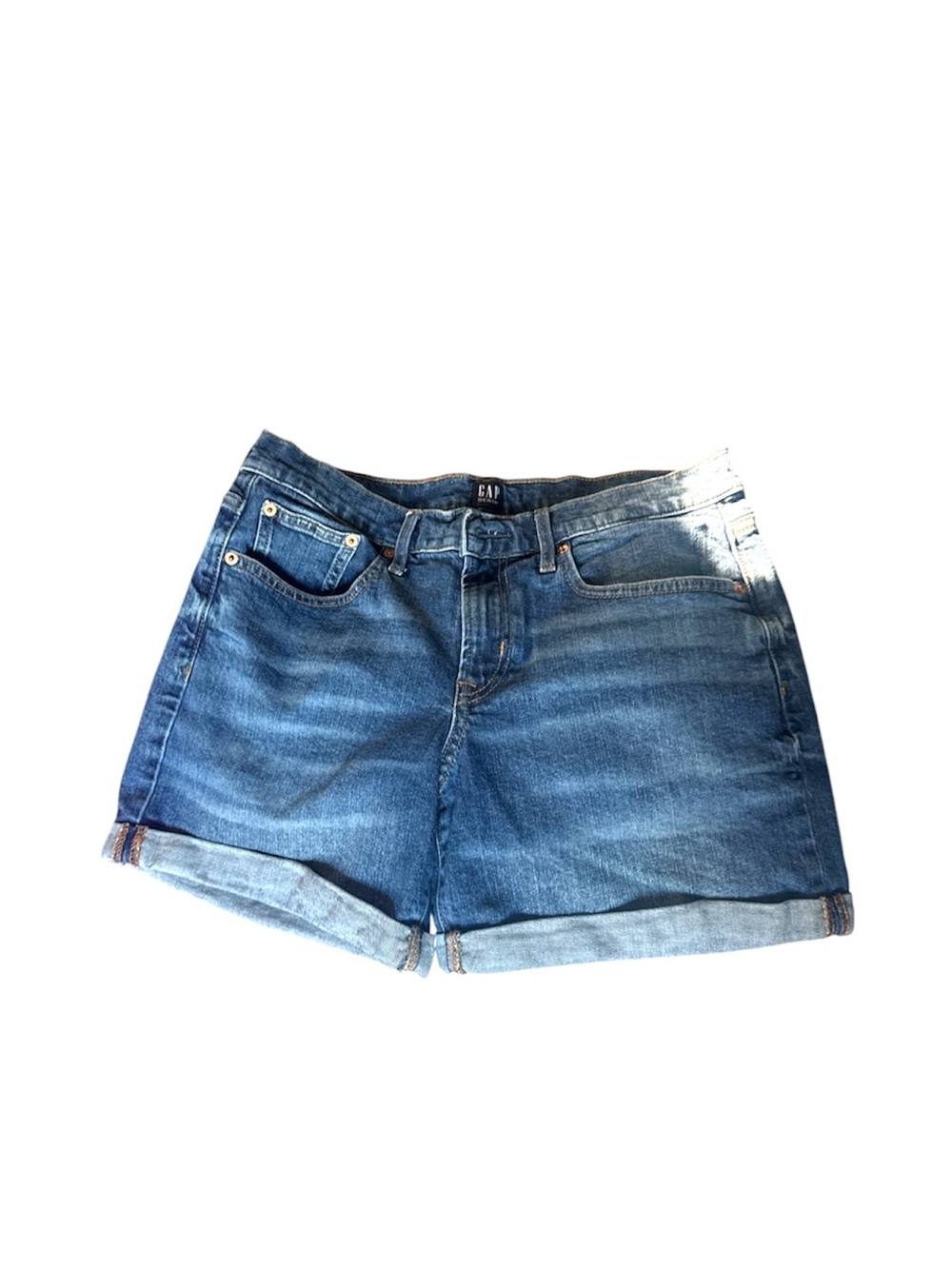 GAP Women's Blue Denim Roll-Cuff Shorts